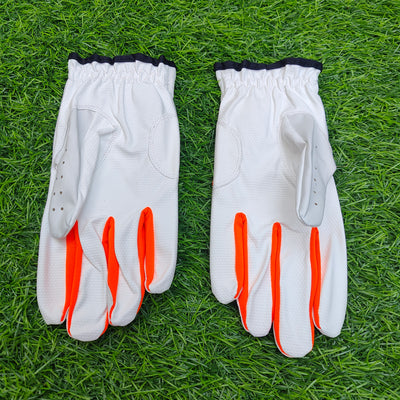 Kwesports pro leather tennis batting gloves - orange color