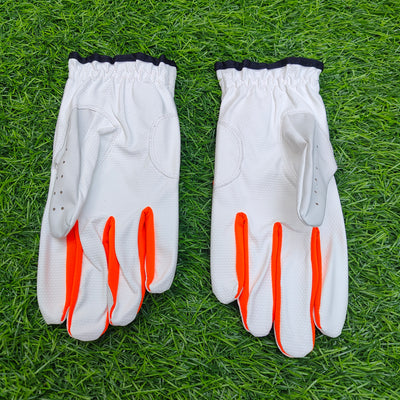 Kwesports pro leather tennis batting gloves - orange color