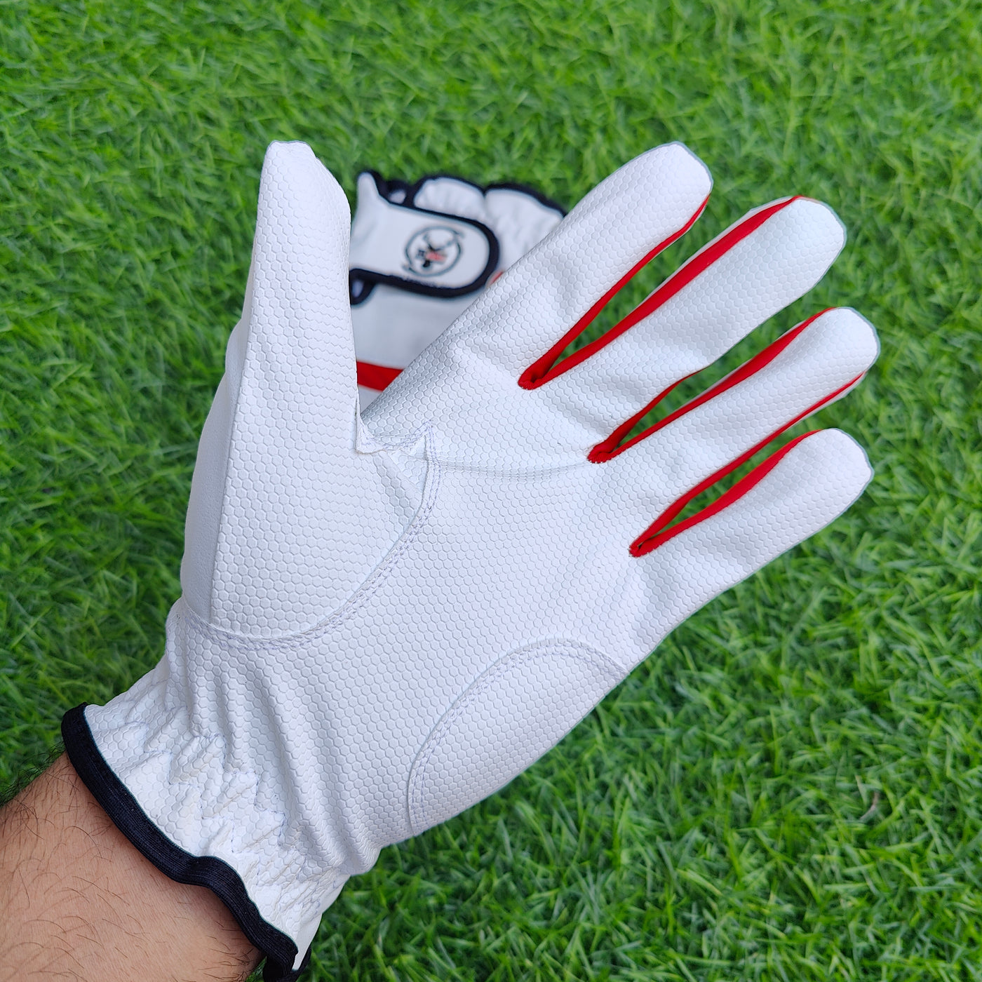 Kwesports pro leather tennis batting gloves - Red color